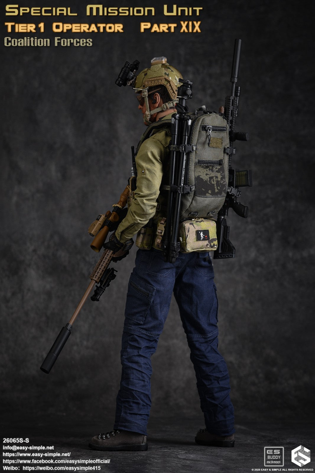 1:6 scale Easy & Simple Coalition Forces SAS Special Backpack for 12" Figure