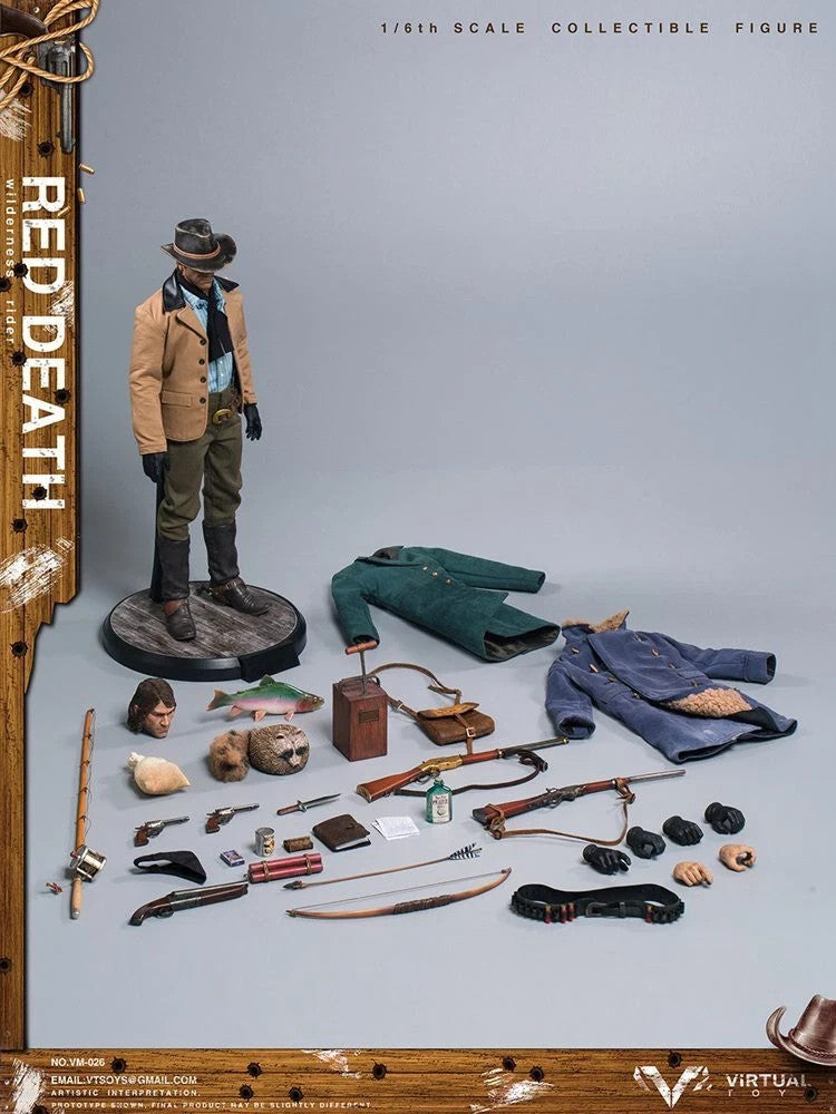 1:6 scale VTS Toys Red Wilderness Rider Knife & Sheath for 12" Figures