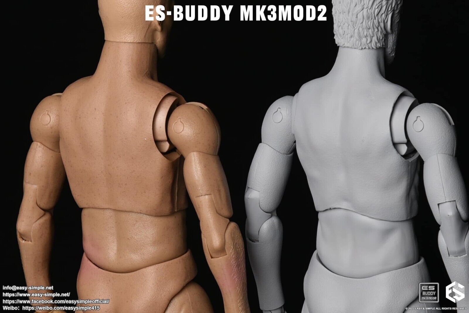 1:6 Easy & Simple MK3Mod2 Male Nude Body NEW STYLE for 12" Figures