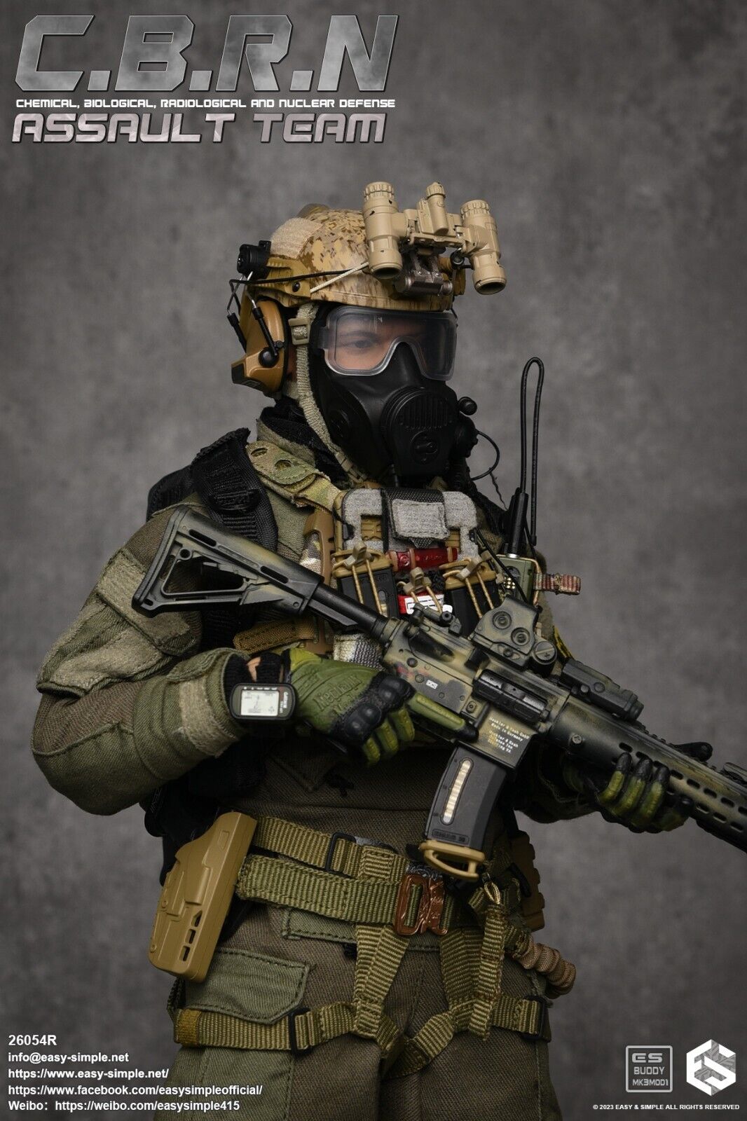 1:6 Easy & Simple CBRN Assault Team Patches Set for 12" Figures