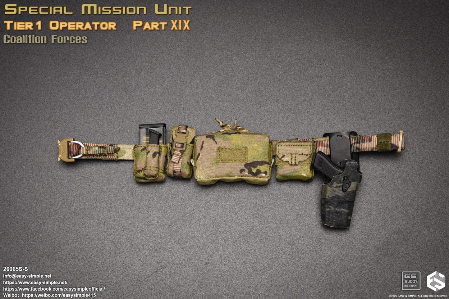 1:6 scale Easy & Simple Coalition Forces SAS G17 Pistol Mag (x2) for 12" Figures
