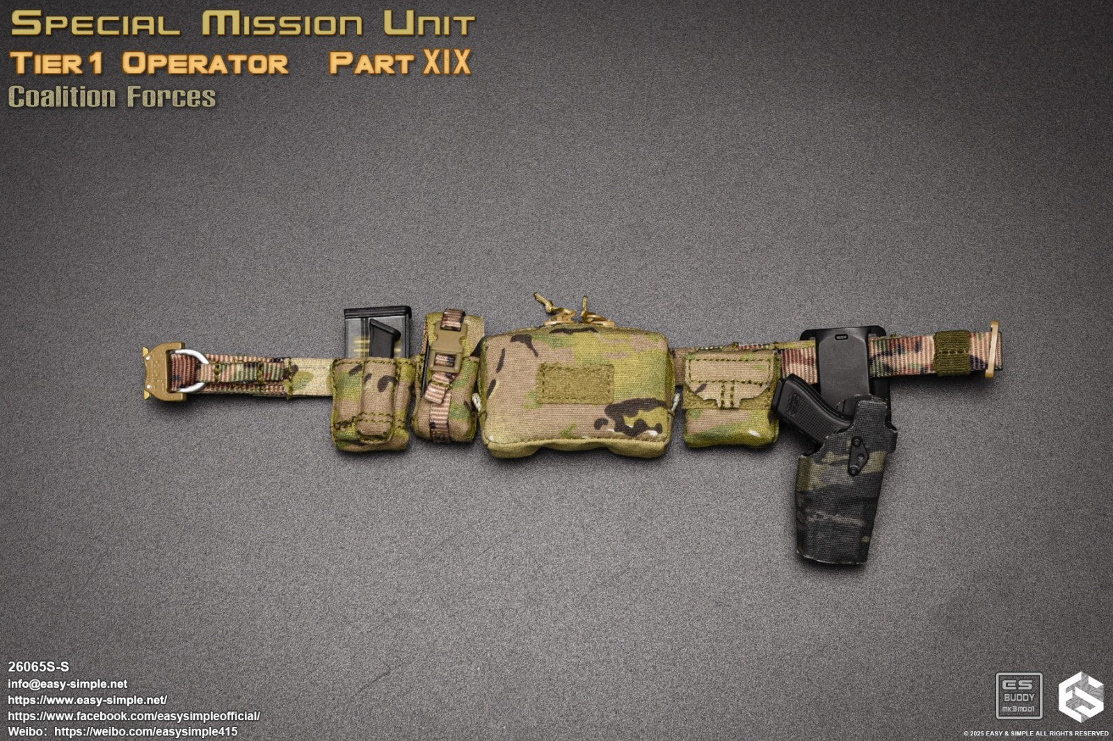 1:6 scale Easy & Simple Coalition Forces SAS G17 Pistol Mag (x2) for 12" Figures