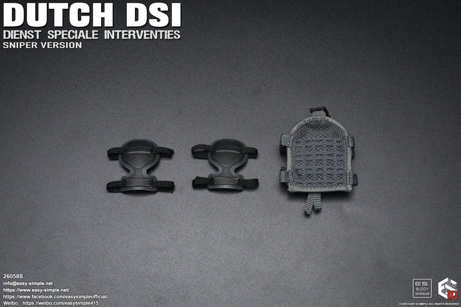 1:6 Easy & Simple Dutch DSI Sniper Knee Pads for 12" Figures