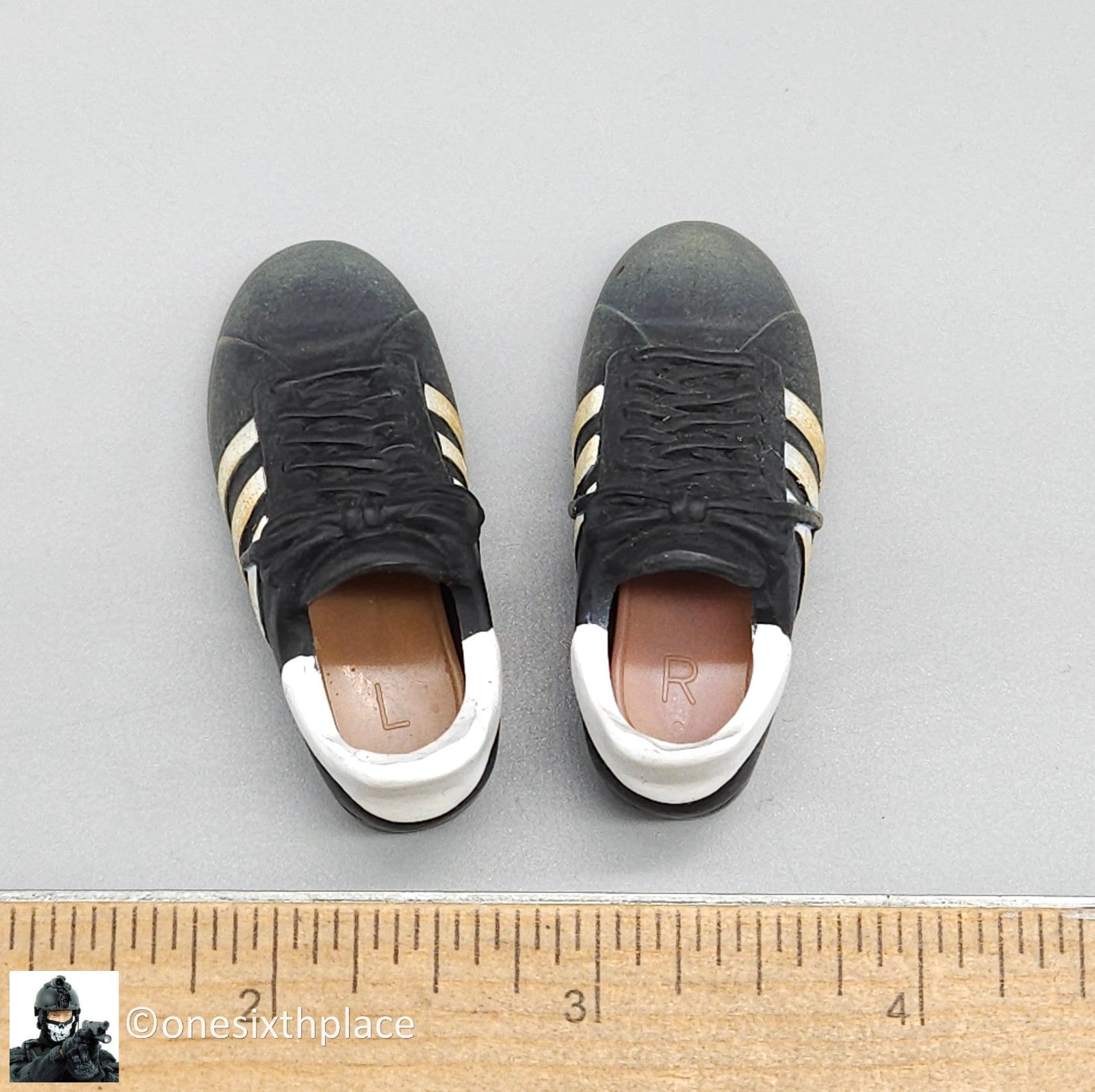 1:6 scale Dragon CIA Agent Jones Black Adidas Sneakers for 12" Figures