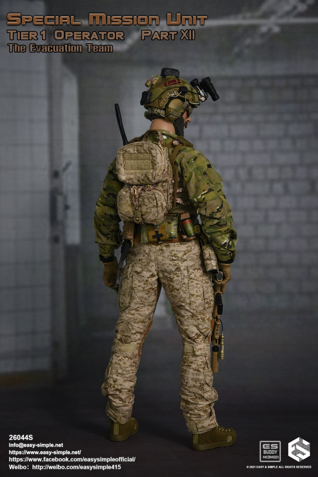 1:6 Easy & Simple Evacuation Team Multicam LEAF Combat Shirt for 12" Figures