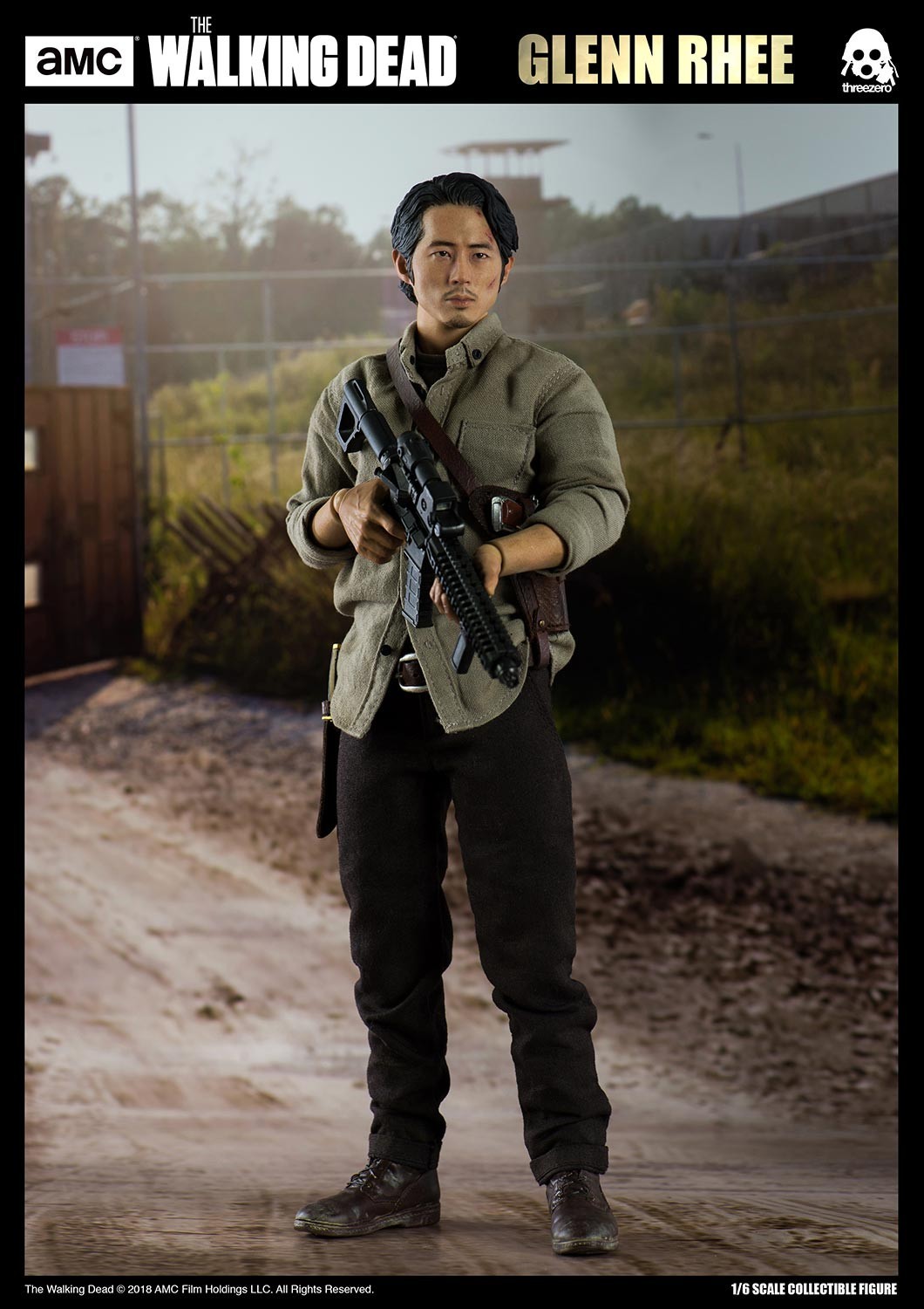 1:6 scale 3A ThreeZero Walking Dead TWD Glenn Rhee Head Sculpt for 12" Figures