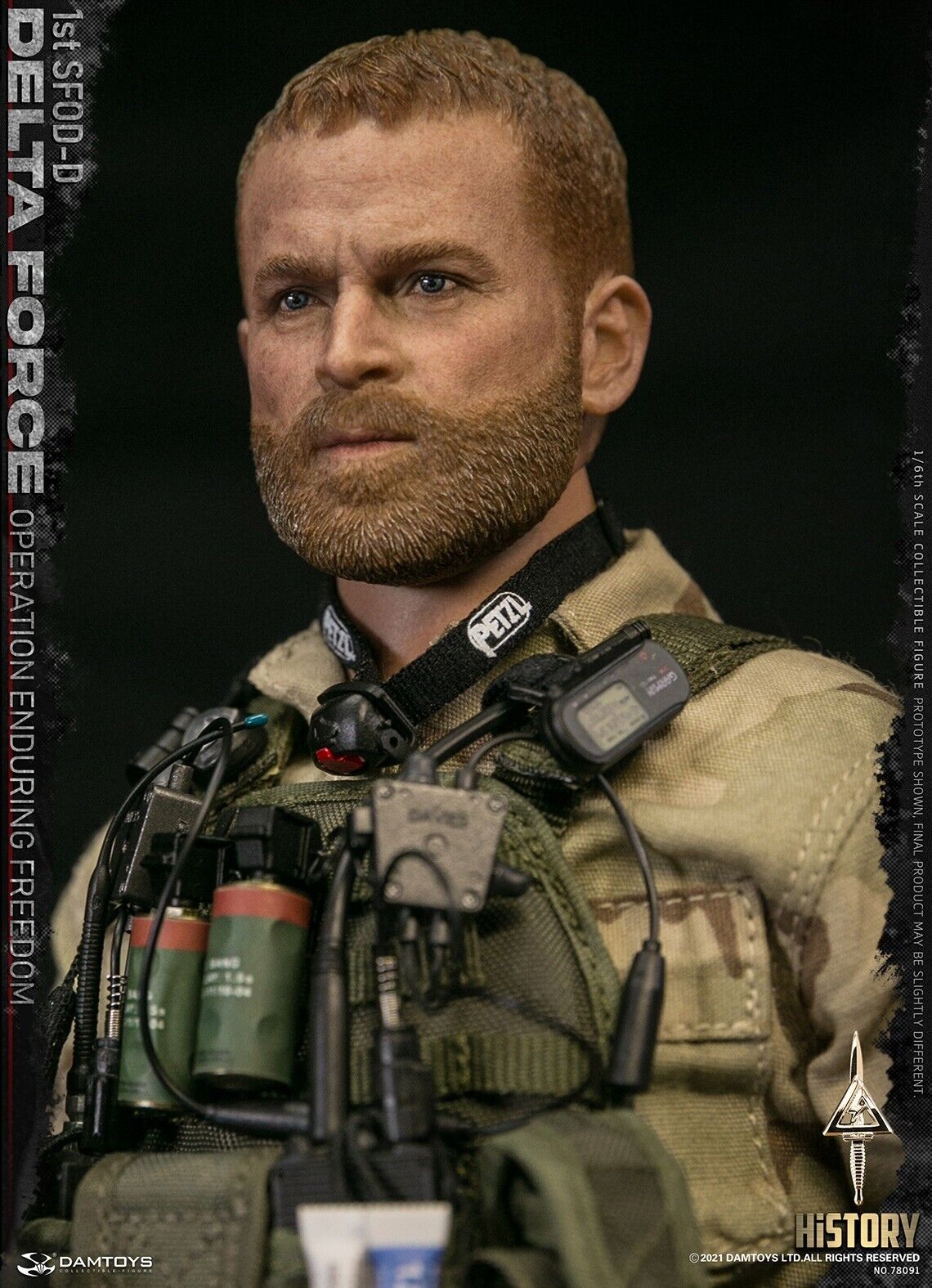 1:6 Damtoys 1st SFOD-D Enduring Freedom Male Head Sculpt for 12" Figures