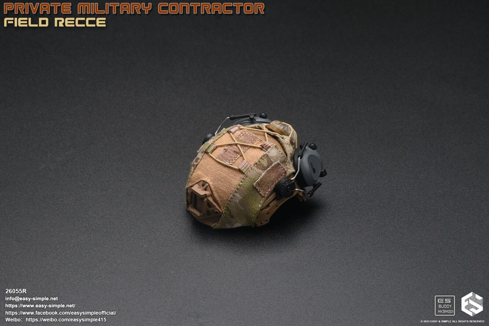 1:6 Easy & Simple PMC Field Recce Exfil Carbon Helmet Set for 12" Figures