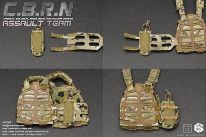 1:6 Easy & Simple CBRN Assault Team Multicam Plate Frame Carrier Vest 12" Figure