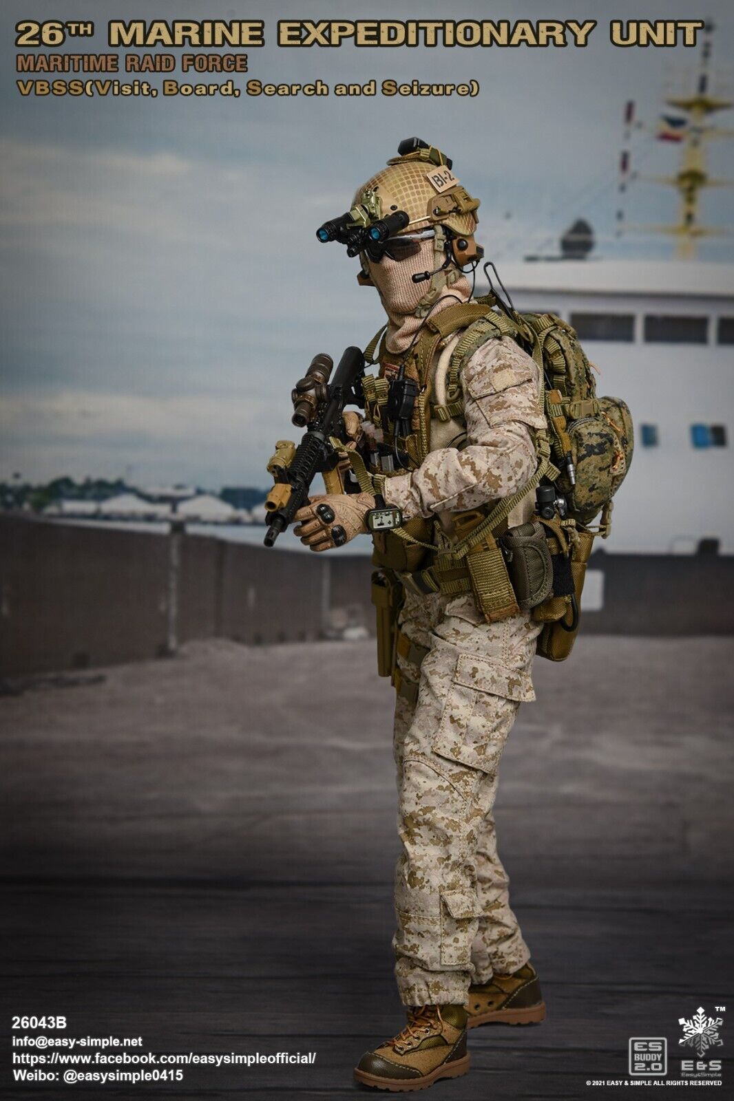 1:6 Easy Simple USMC 26th MEU Gloved Hands Set for for 12" Figures