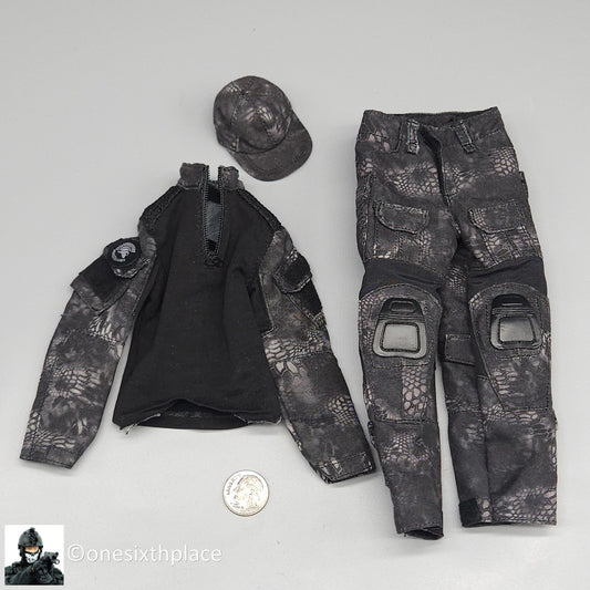 1:6 scale MC Toys Mens Black Python Camo Combat Uniform for 12" Figure