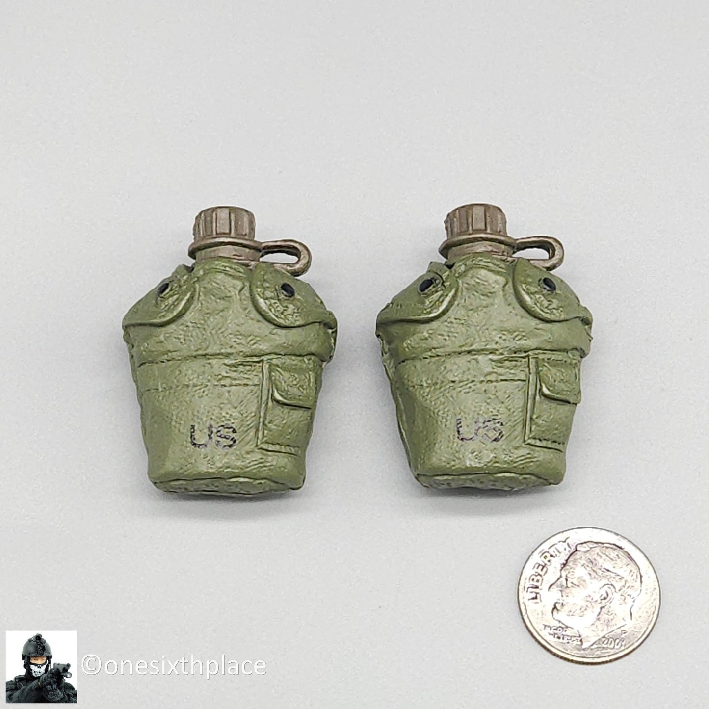 1:6 scale BBI USMC Force Recon LC2 Canteens x2 for 12" Figures