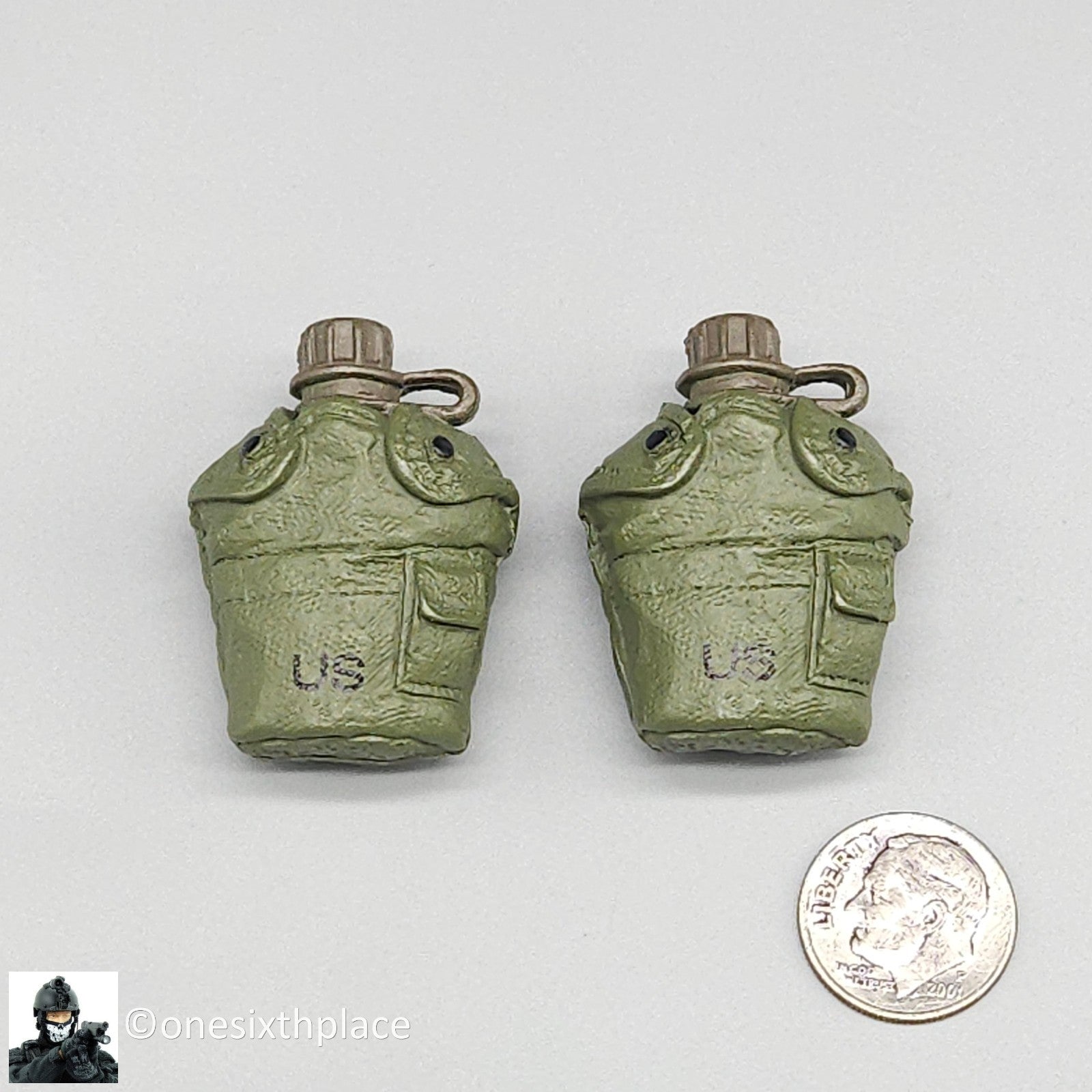 1:6 scale BBI USMC Force Recon LC2 Canteens x2 for 12" Figures