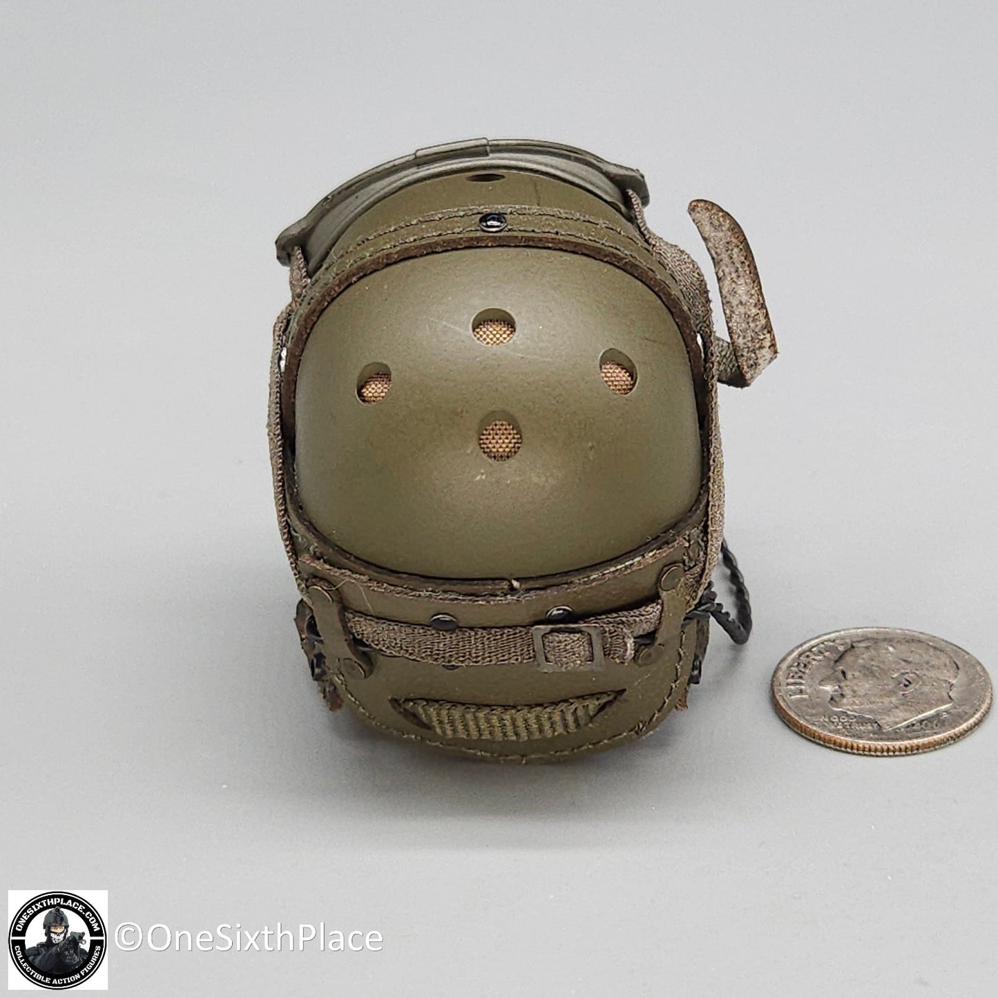 1:6 WWII US 2nd Armored Div Tank Loader "Coon Ass" Helmet w/ Goggles 12" Figures