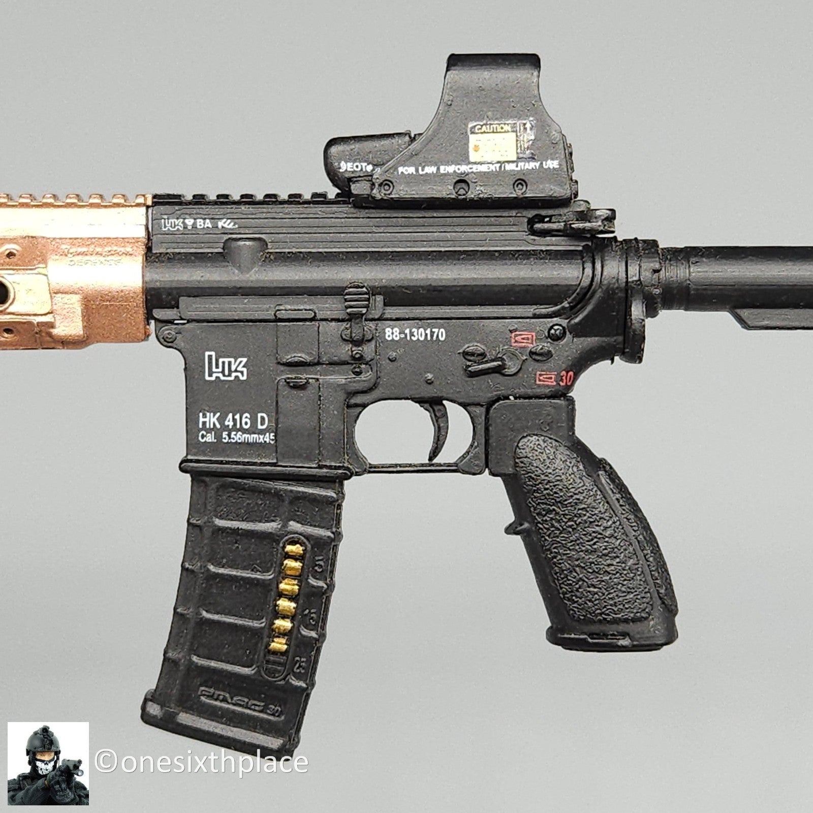 1:6 scale Mini Times HK416D Rifle w/ Bi-Pod for 12" Figures