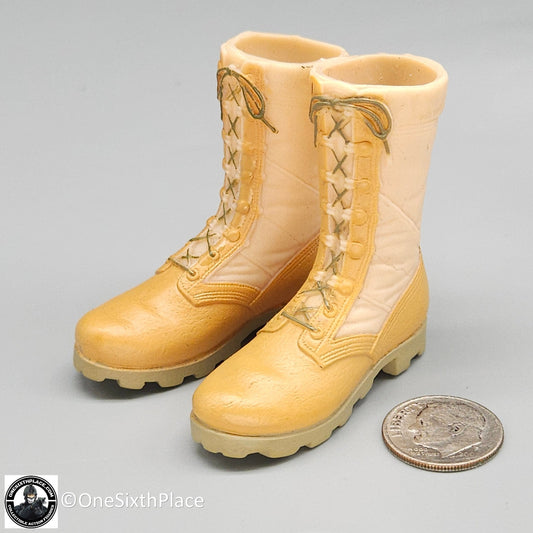 1:6 scale Hasbro GI Joe 2-Color Desert Combat Boots for 12" Figures