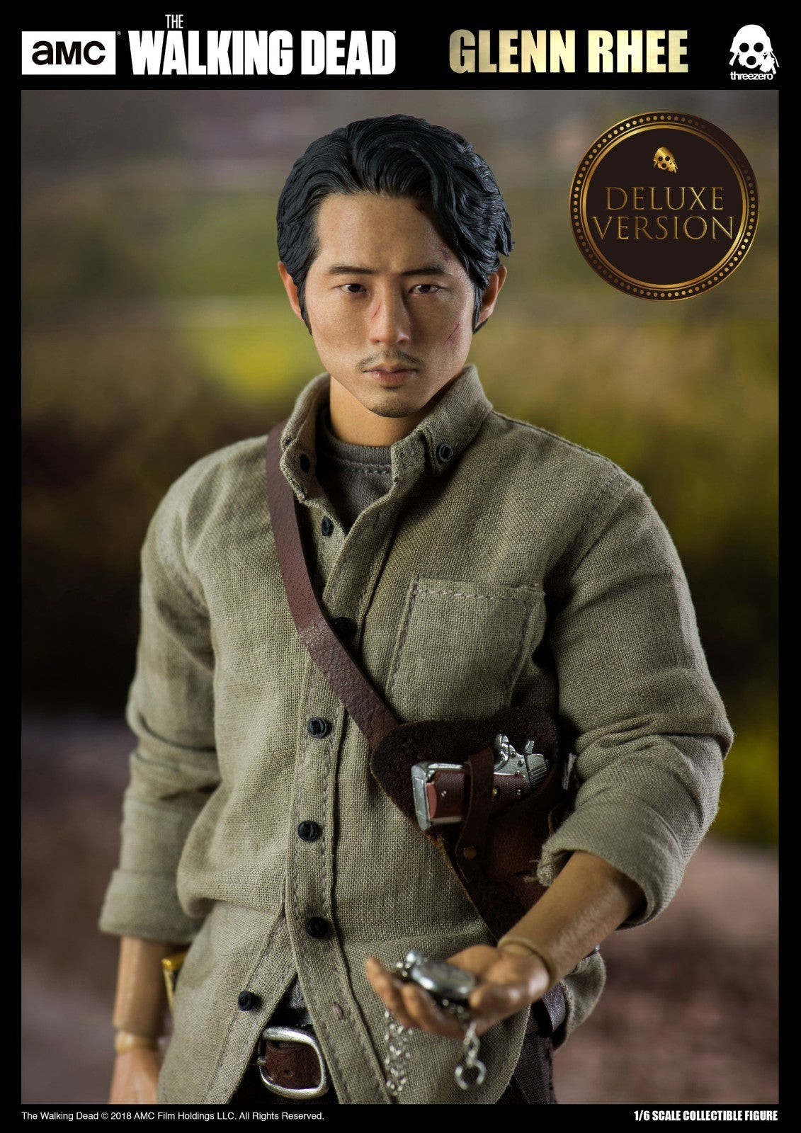 1:6 scale 3A ThreeZero Walking Dead TWD Glenn Rhee Head Sculpt for 12" Figures
