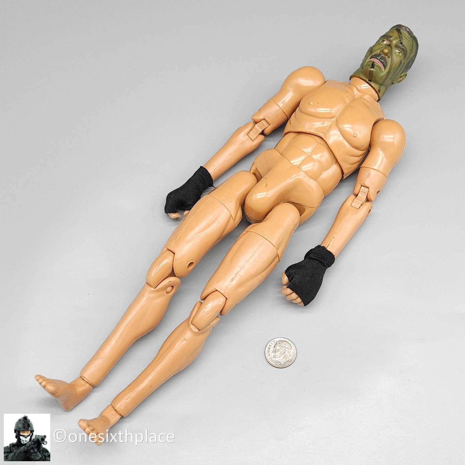 1:6 scale Ultimate Soldier Male Body w/ Camo Face & Fingerless Gloves 12" Figure