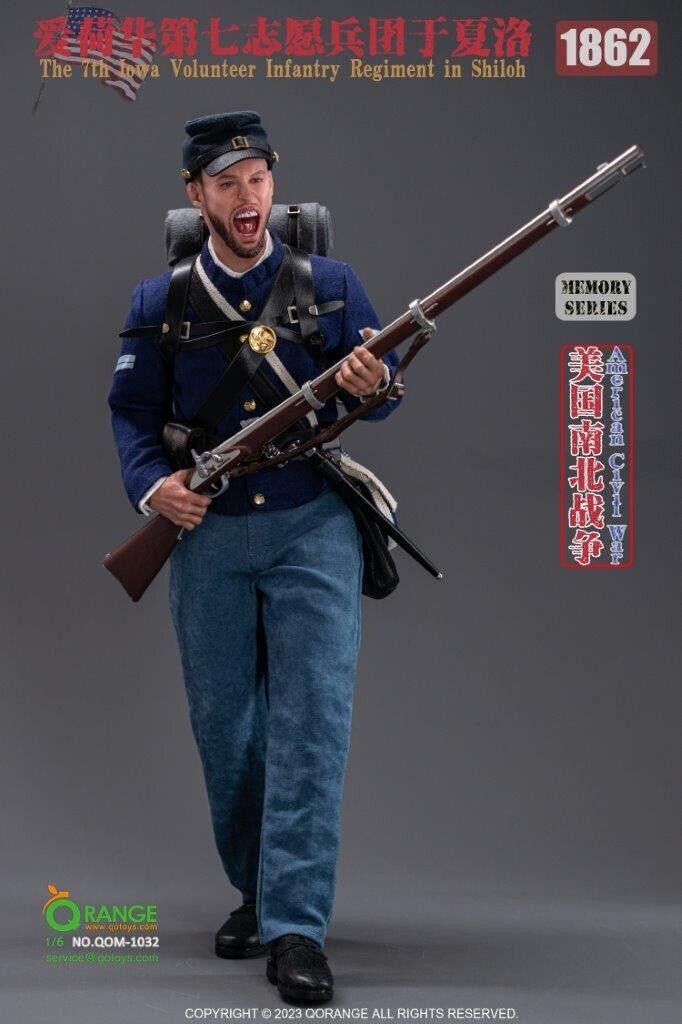 1:6 QO Toys American Civil War US 7th Iowa Volunteer Shiloh 1862 12" Figure