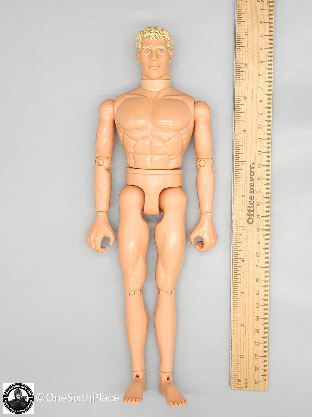 1:6 scale Hasbro GI Joe 1996 Male Nude Body w/ Blond Highlights Hair 12" Figure
