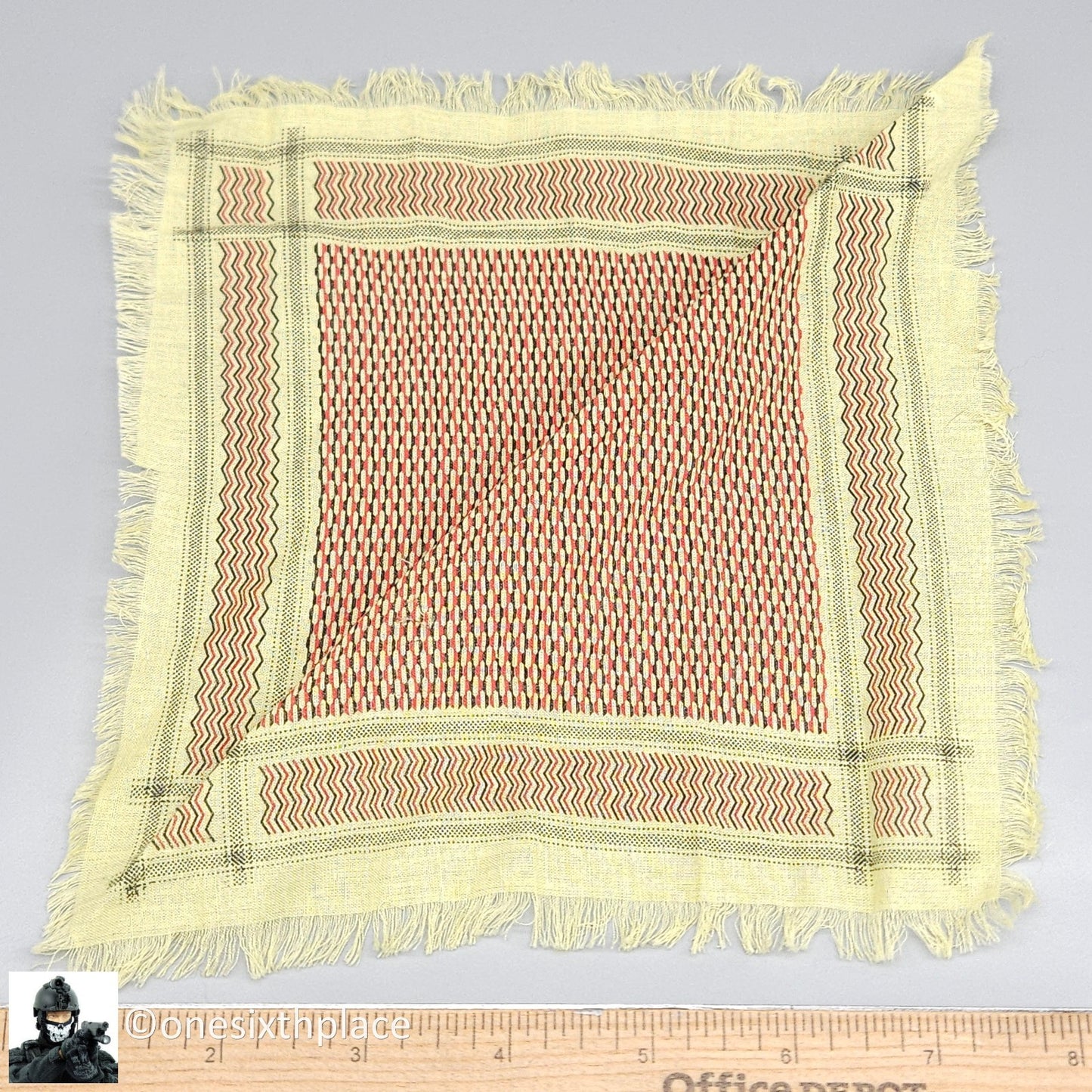 1:6 scale BBI Green & Red Shemagh Scarf for 12" Figures