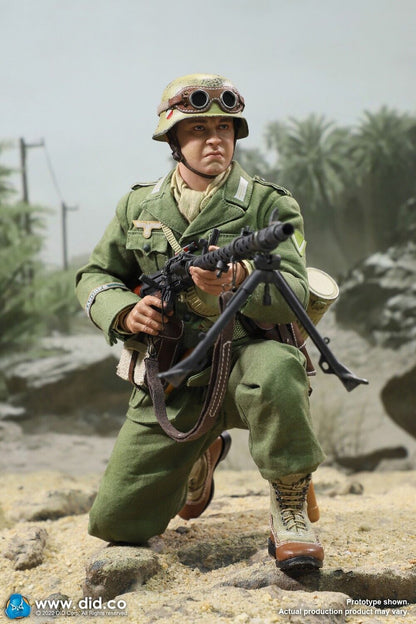 1:6 Scale DiD WWII German DAK Africa Corps MG34 Gunner Bialas 12" Figure