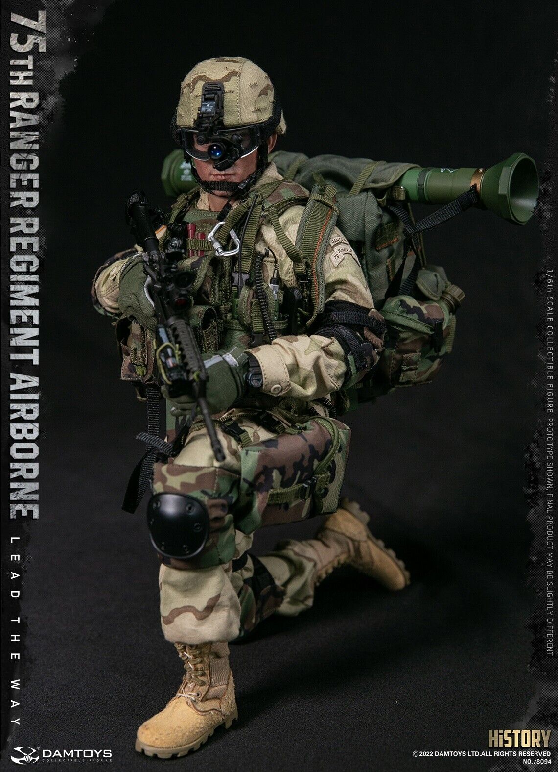 1:6 scale DamToys 75th Ranger Regiment Airborne 12" Figure 78094