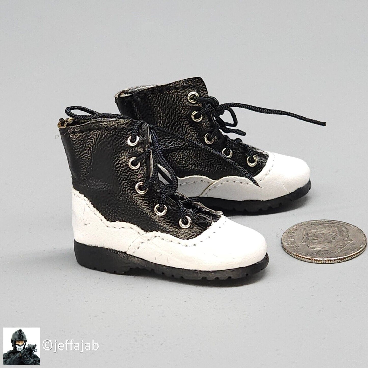 1:6 Flirty Girl Evolution Female Black Boots (Peg Type) for 12" Figures