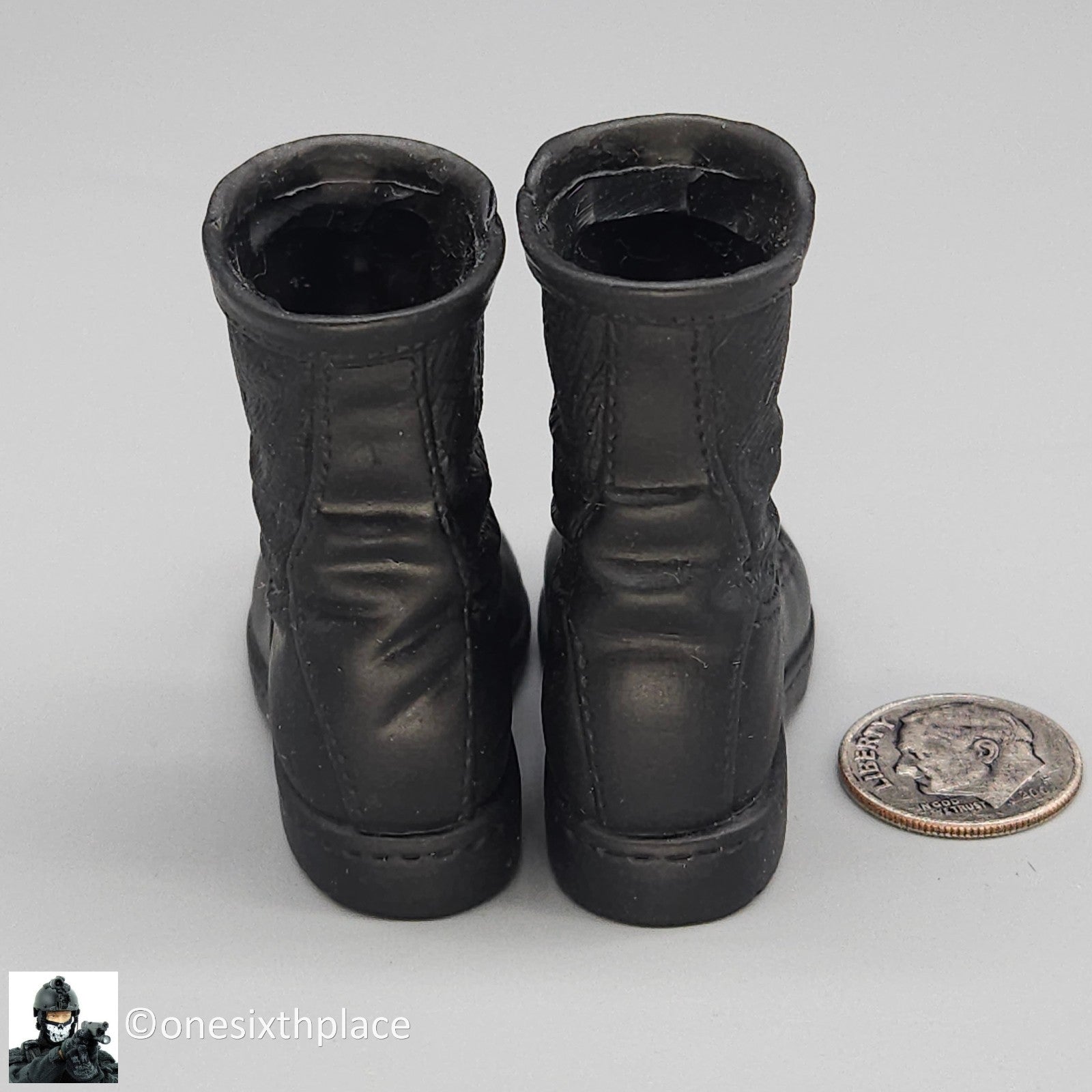 1:6 scale BBI USMC Force Recon Black Combat Boots (Foot Type) for 12" Figures
