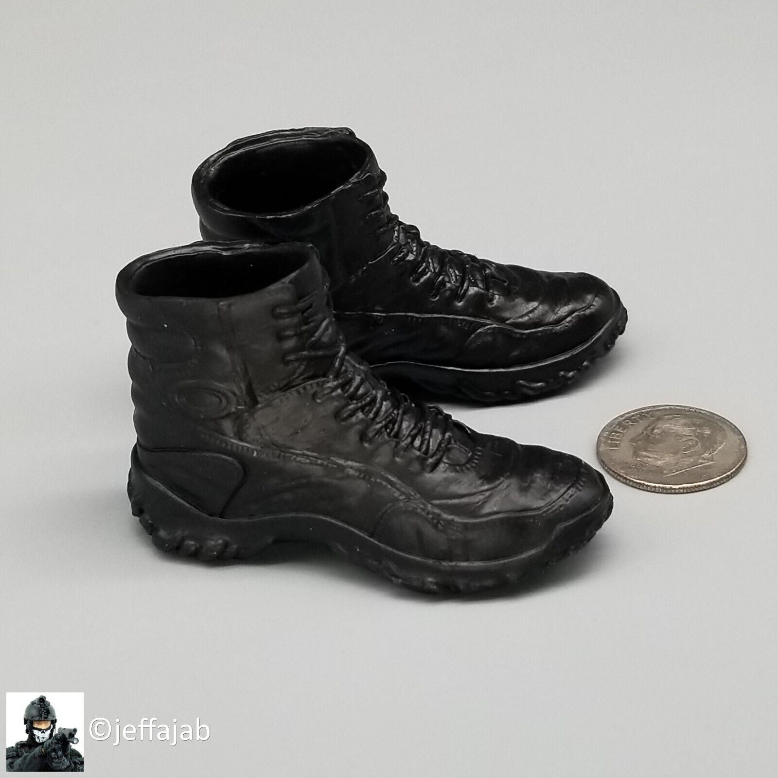 1:6 Very Hot Toys CQB Black Tactical Boots for 12" Figures VHT CIA PMC