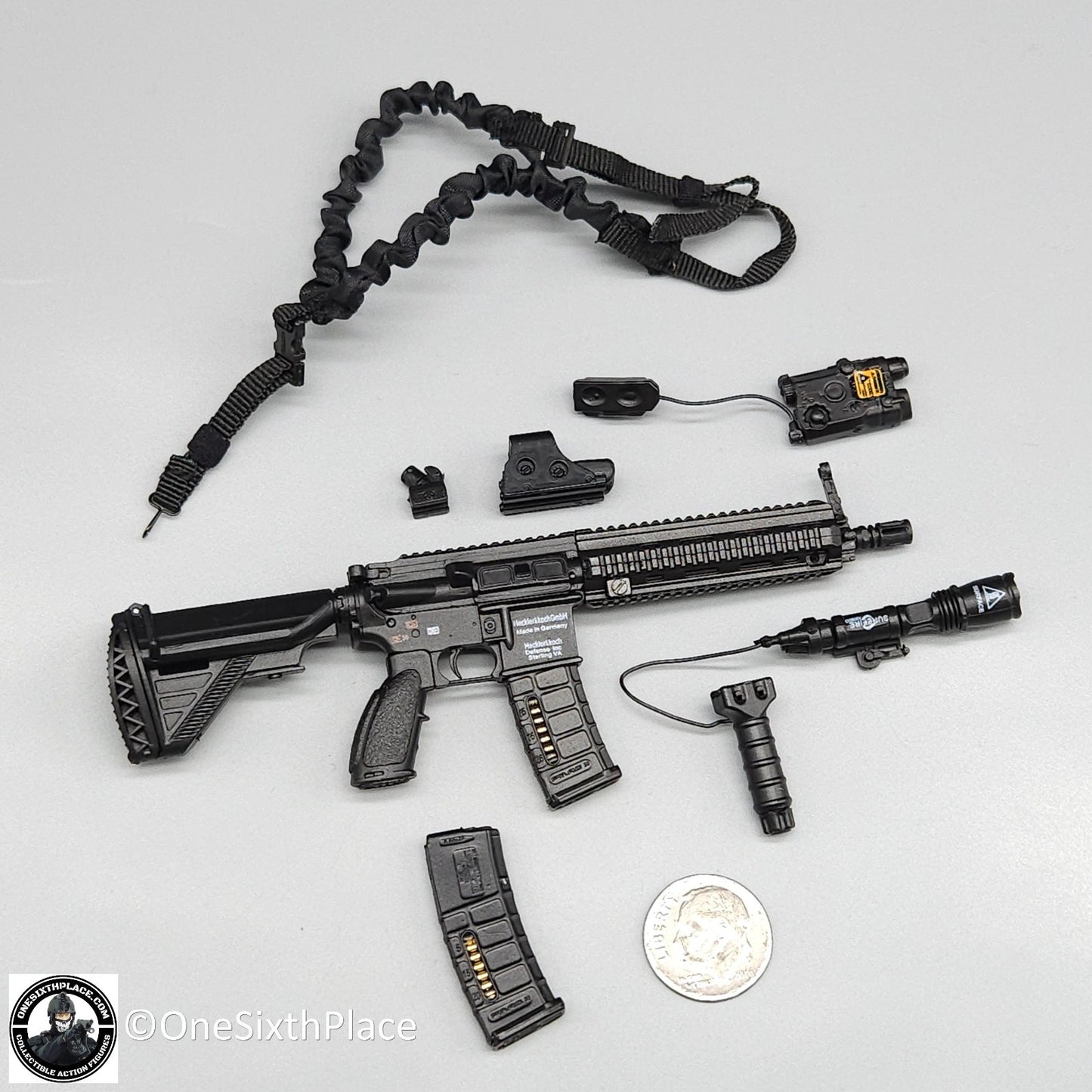 1:6 scale Fire Girl Female CQB Tactical Agent in Grey HK416 Rifle 12" Figures
