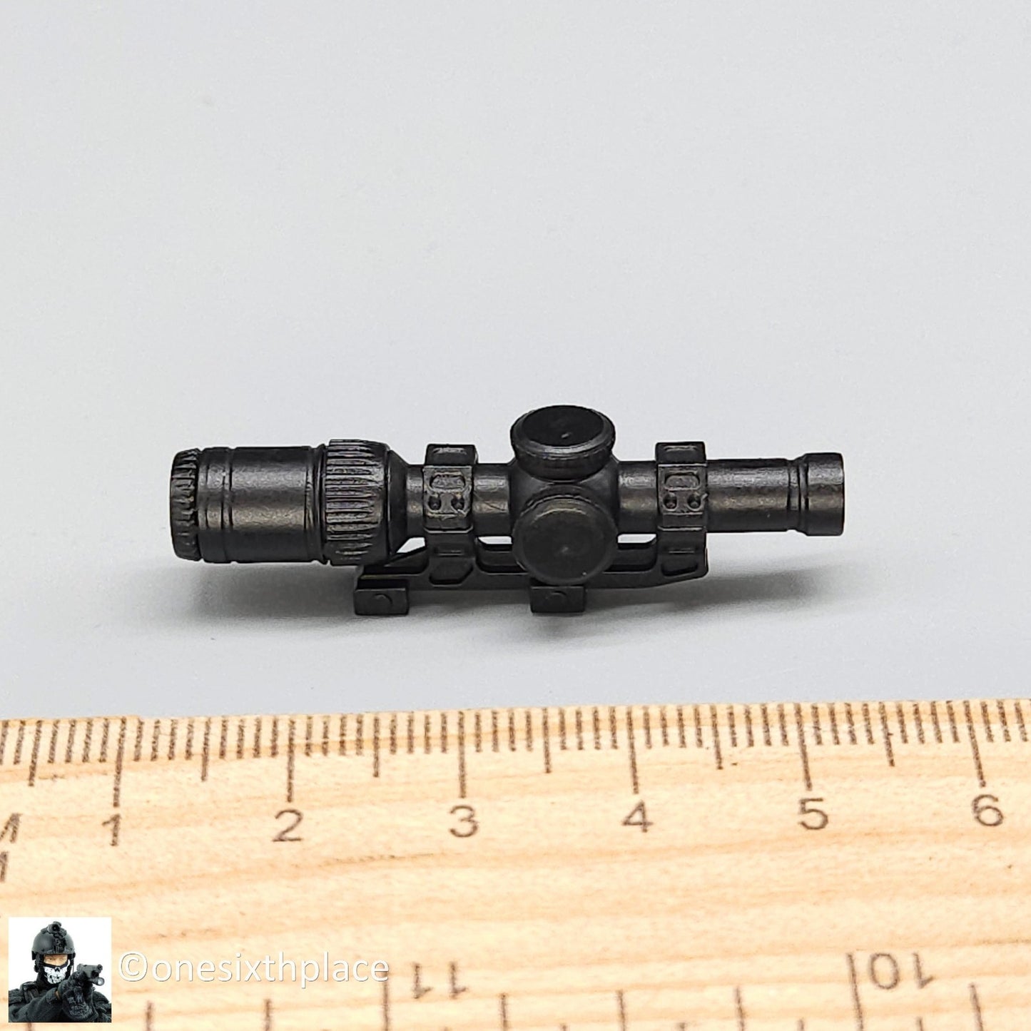 1:6 scale Easy & Simple Black Razor HD2 1x6 Rifle Scope for 12" Figures