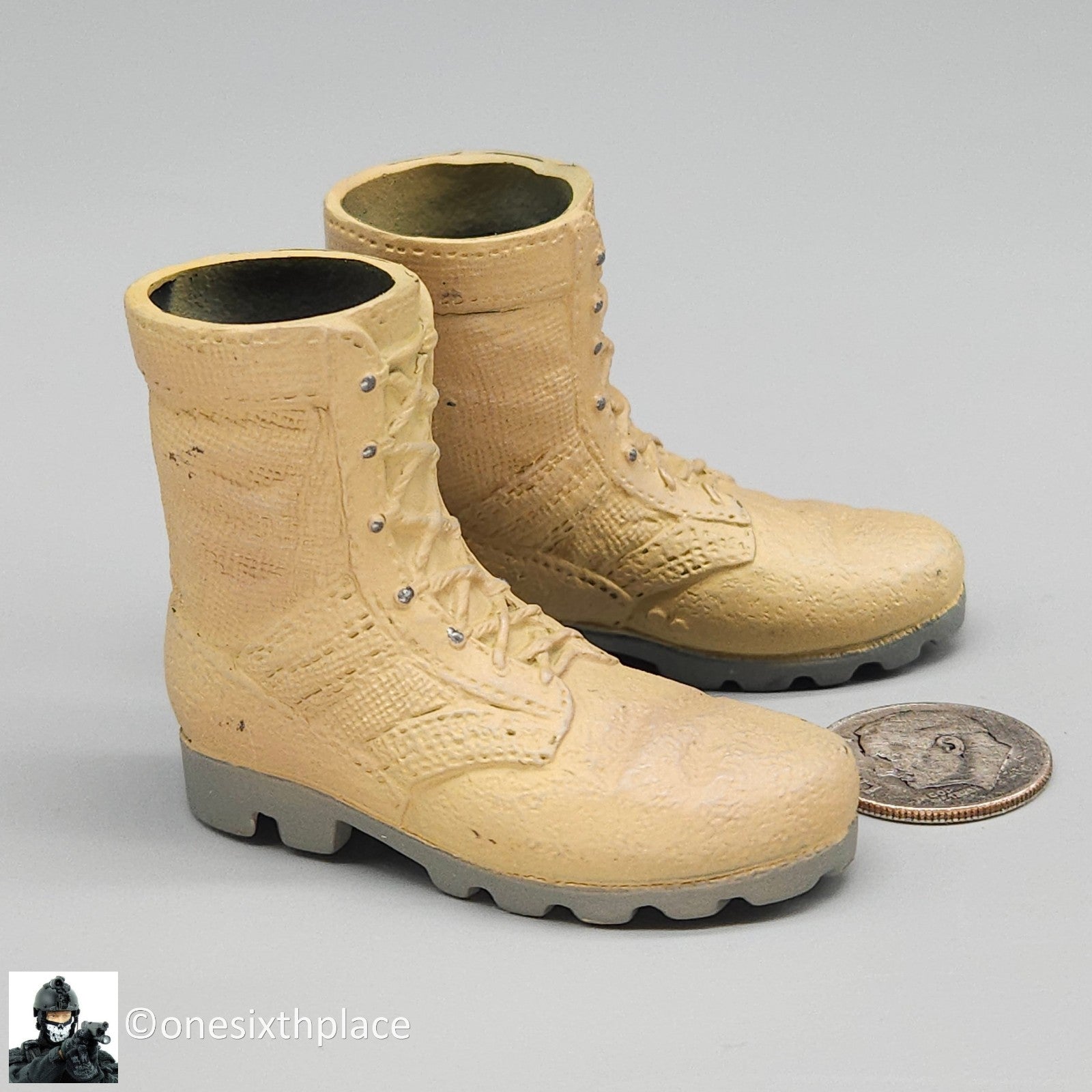 1:6 scale Dragon USMC Curtis Desert Combat Boots (Foot Type) for 12" Figures