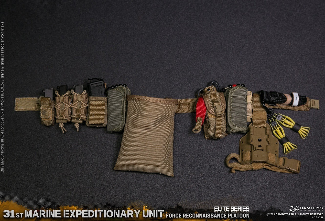 1:6 DamToys 31st MEU Force Reconnaissance Platoon Tan MOLLE Belt for 12" Figures
