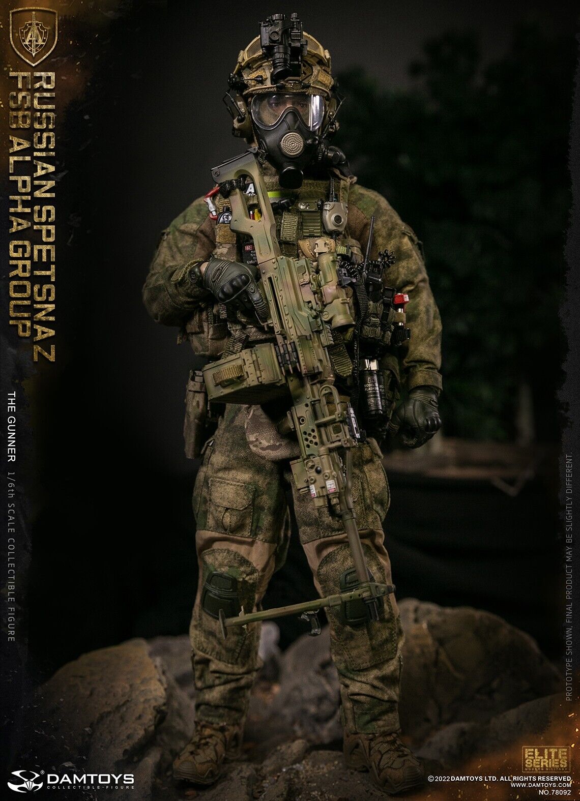 1:6 DamToys Russian Spetsnaz FSB Alpha Group Gunner OD 5.56 Ammo Pouch (x1)