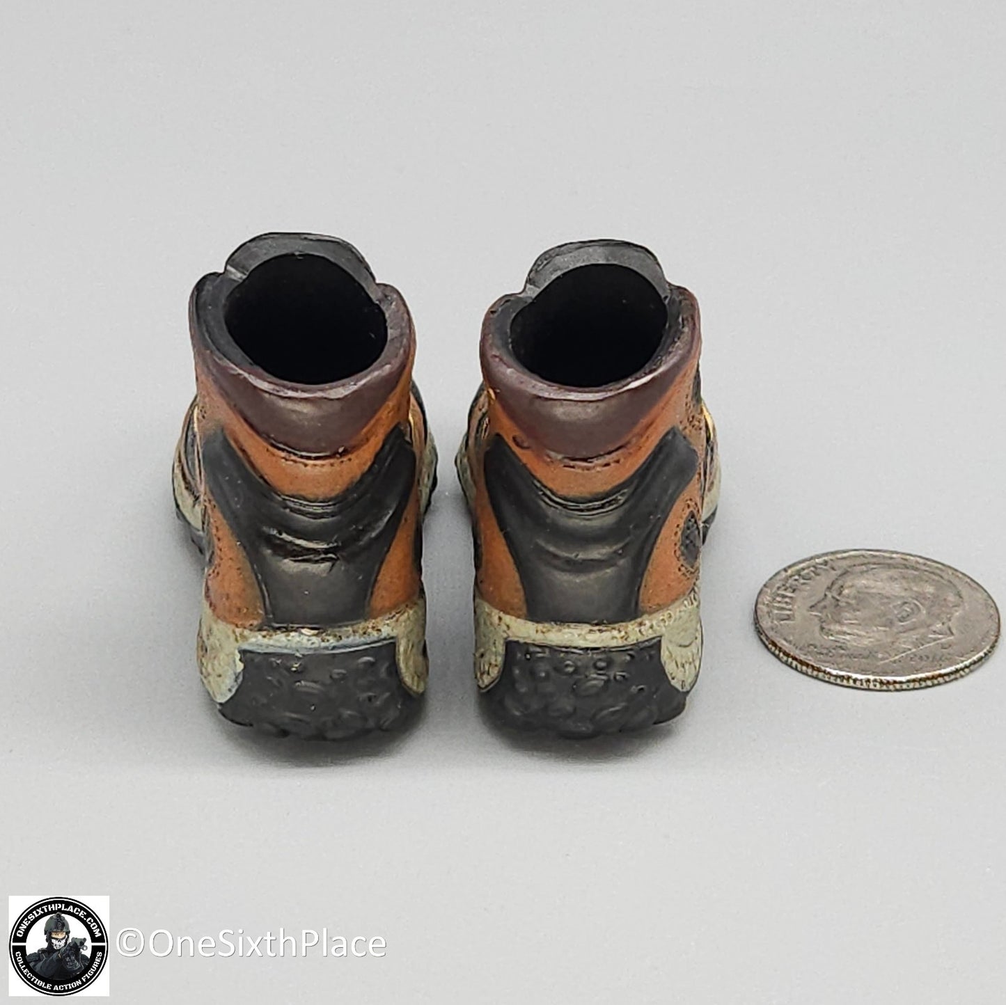 1:6 scale BBI Molded Hiking Boots for Feet for 12" Figures