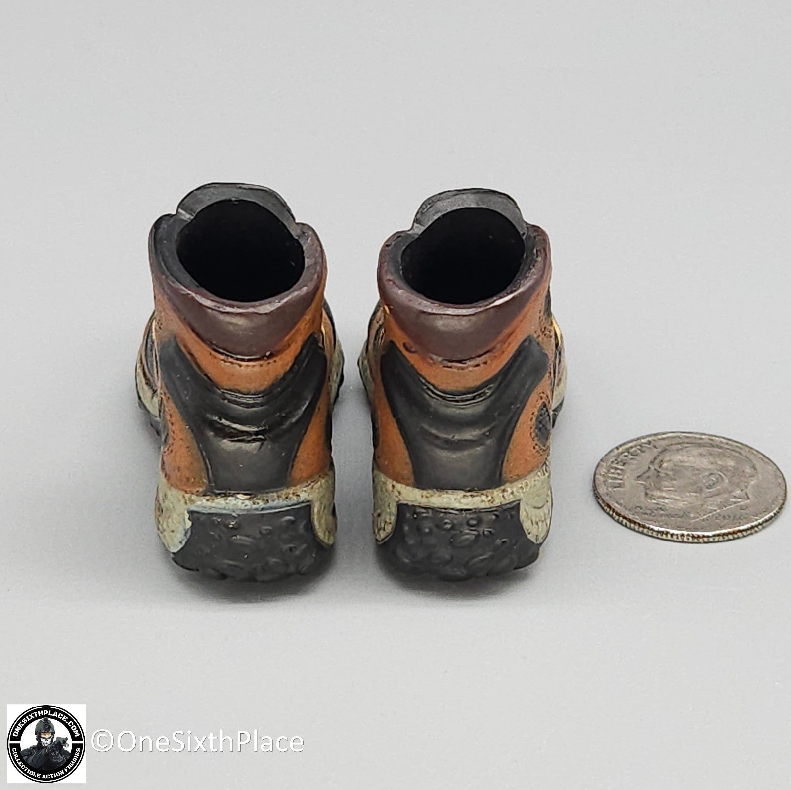 1:6 scale BBI Molded Hiking Boots for Feet for 12" Figures
