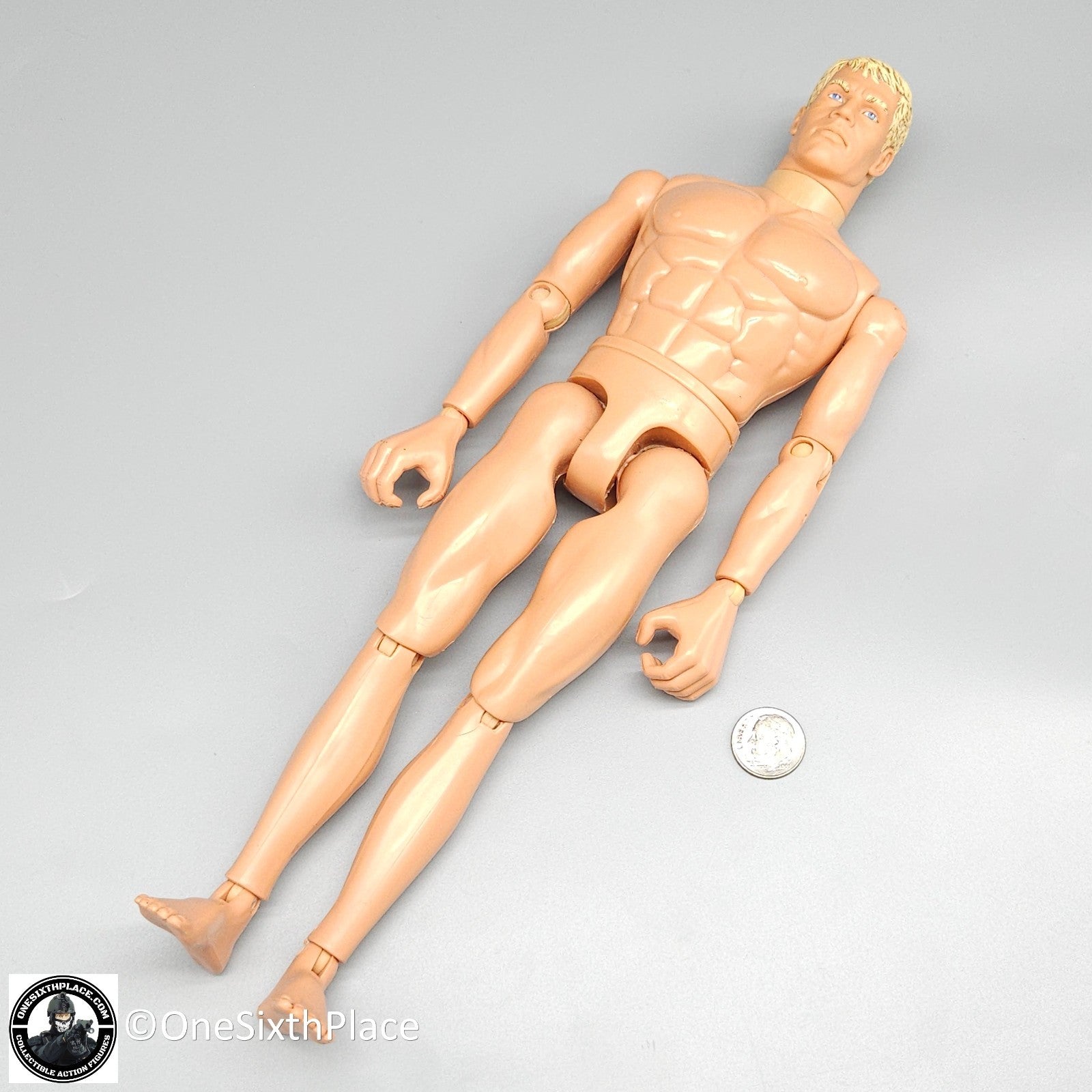 1:6 scale Hasbro GI Joe 1996 Male Nude Body w/ Blond Highlights Hair 12" Figure