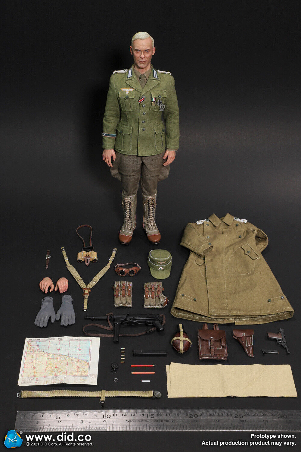 1:6 Scale DiD WWII German DAK Africa Corps Infantry Captain Wilhelm 12" Figure