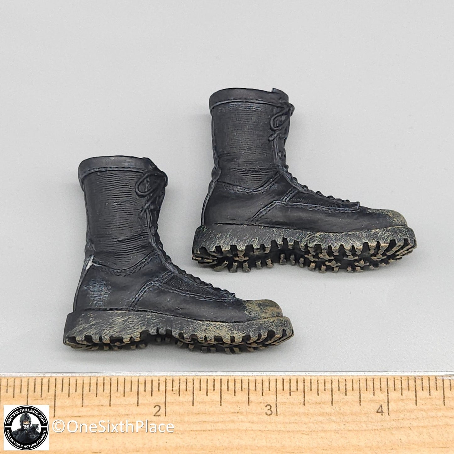 1:6 scale BBI USMC John Salias Black Combat Boots for 12" Figures