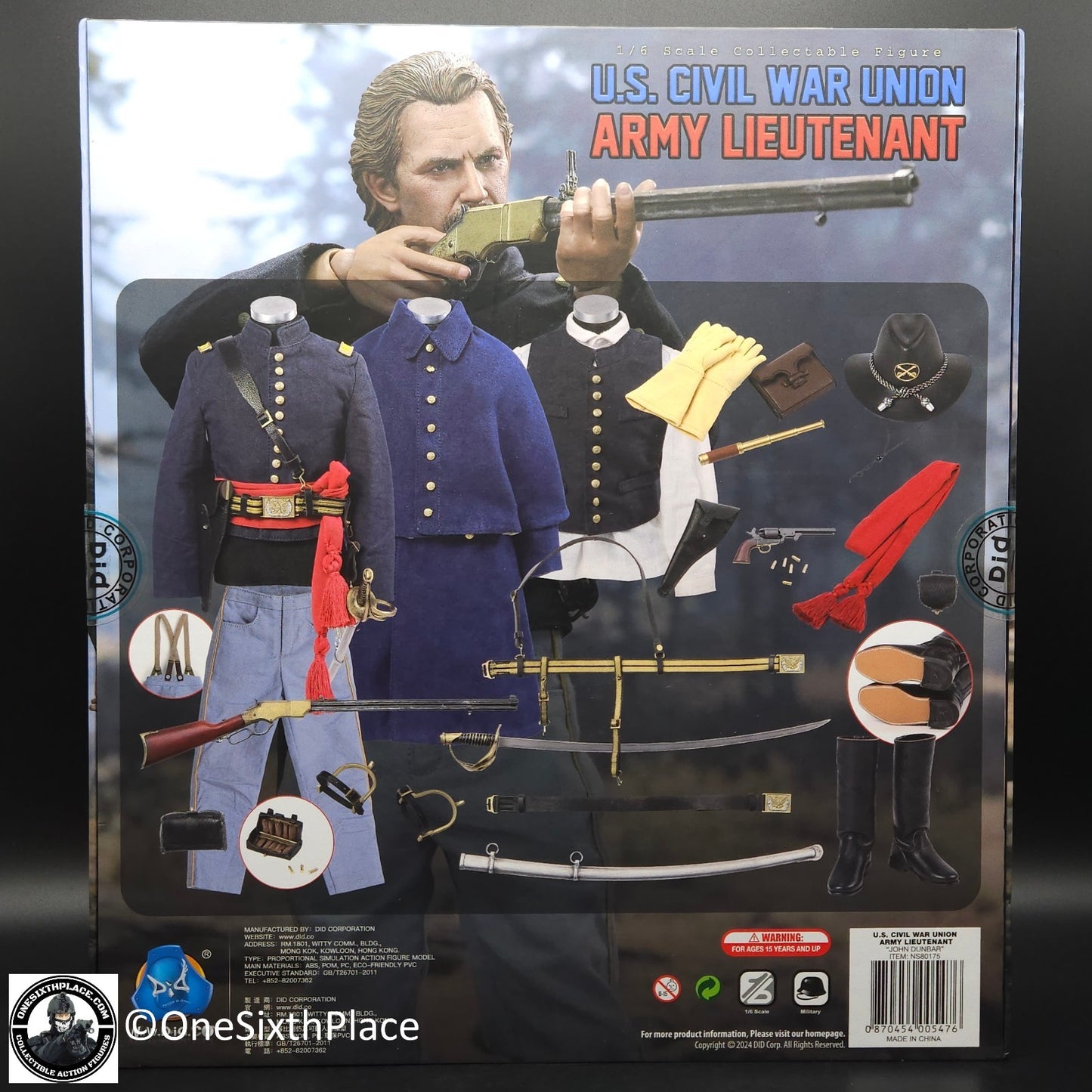 1:6 Scale DiD US Civil War Union Army Lieutenant John Dunbar 12" Figure NS80175