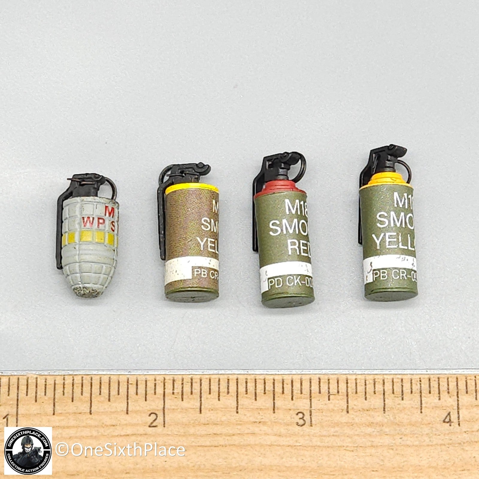 1:6 scale Whoho Toys Vietnam 173rd Airborne LRRP Smoke Grenades for 12" Figures