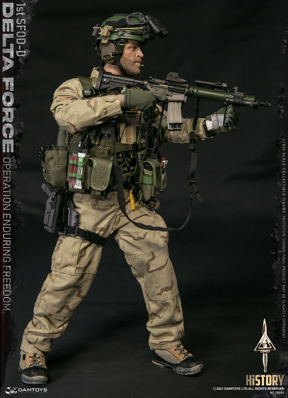 1:6 Damtoys 1st SFOD-D Enduring Freedom CAG SOPMOD M4 Rifle Set for 12" Figures