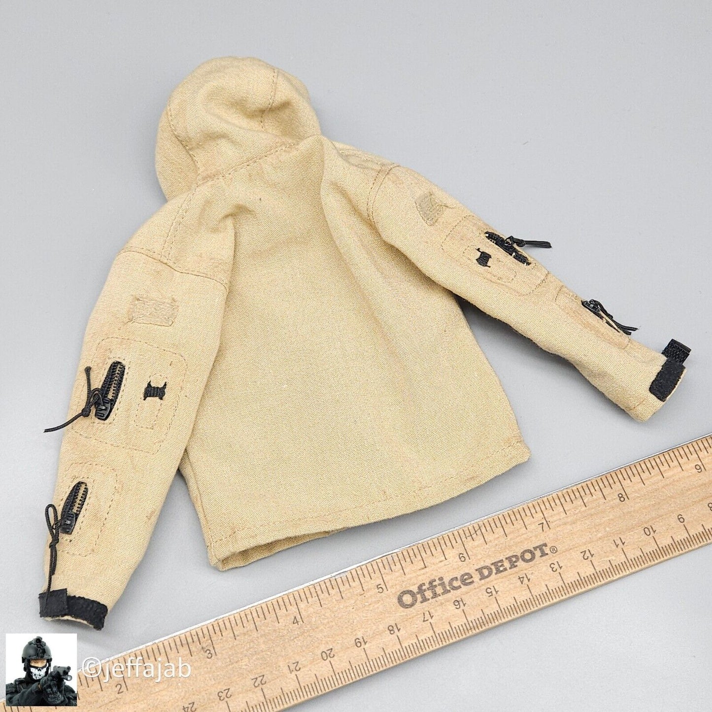 1:6 Very Hot Toys Mens Tan TAD Stealth Hoodie Jacket for 12" Figures VHT