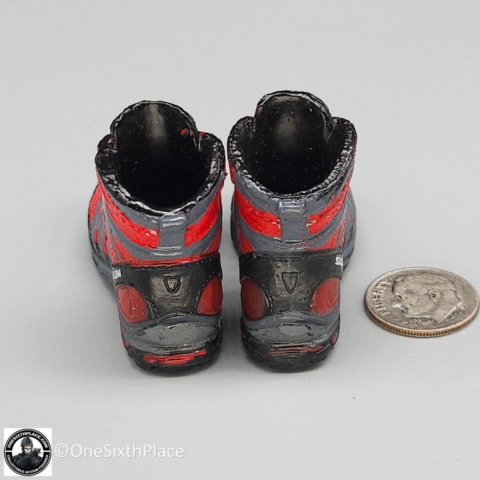 1:6 scale Easy Simple ZERT Red Salomon Hiking Boots (Peg Type) for 12" Figures