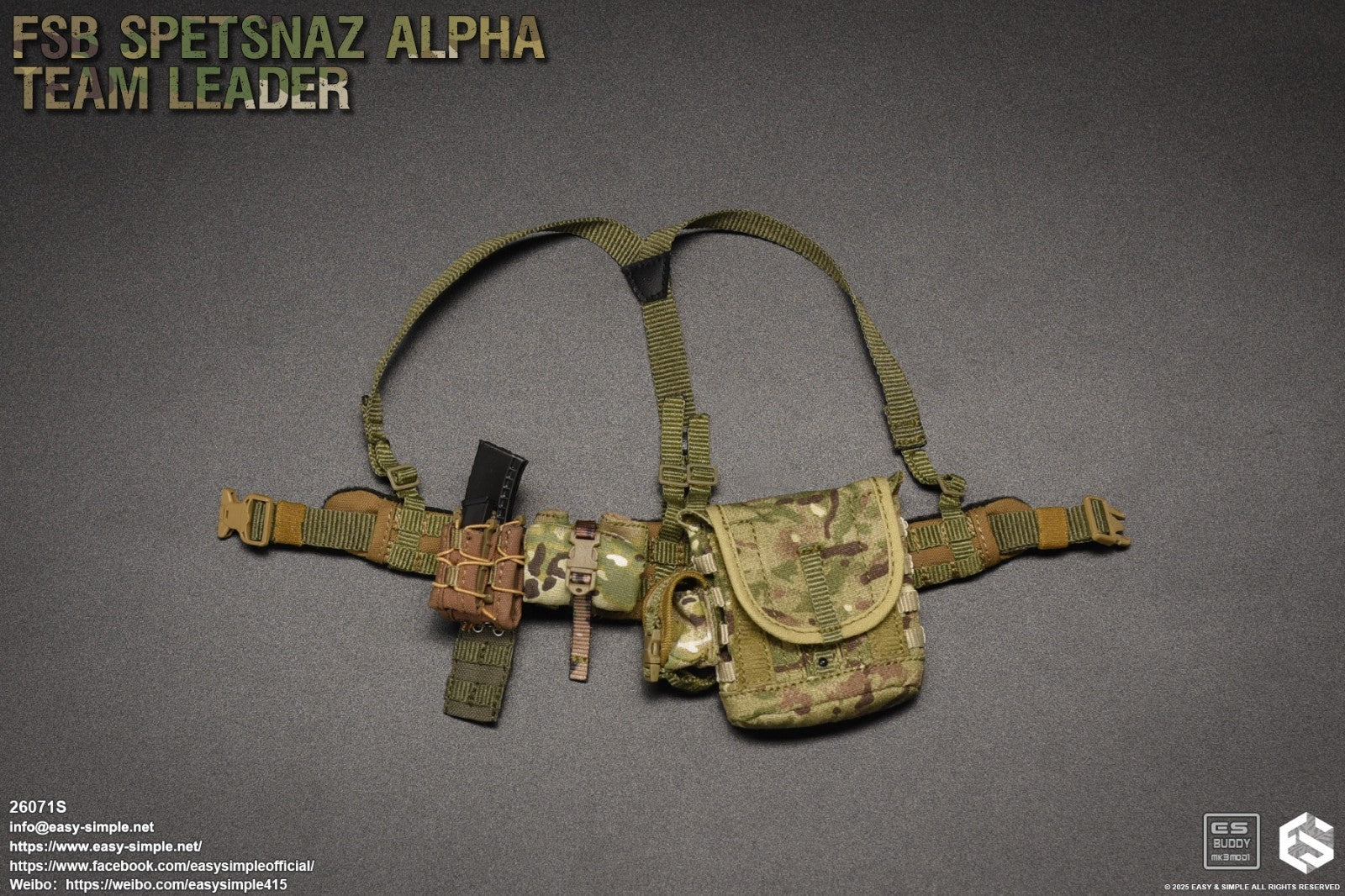 1:6 scale Easy & Simple Russian ALPHA Team Leader Multicam Grenade Pouch