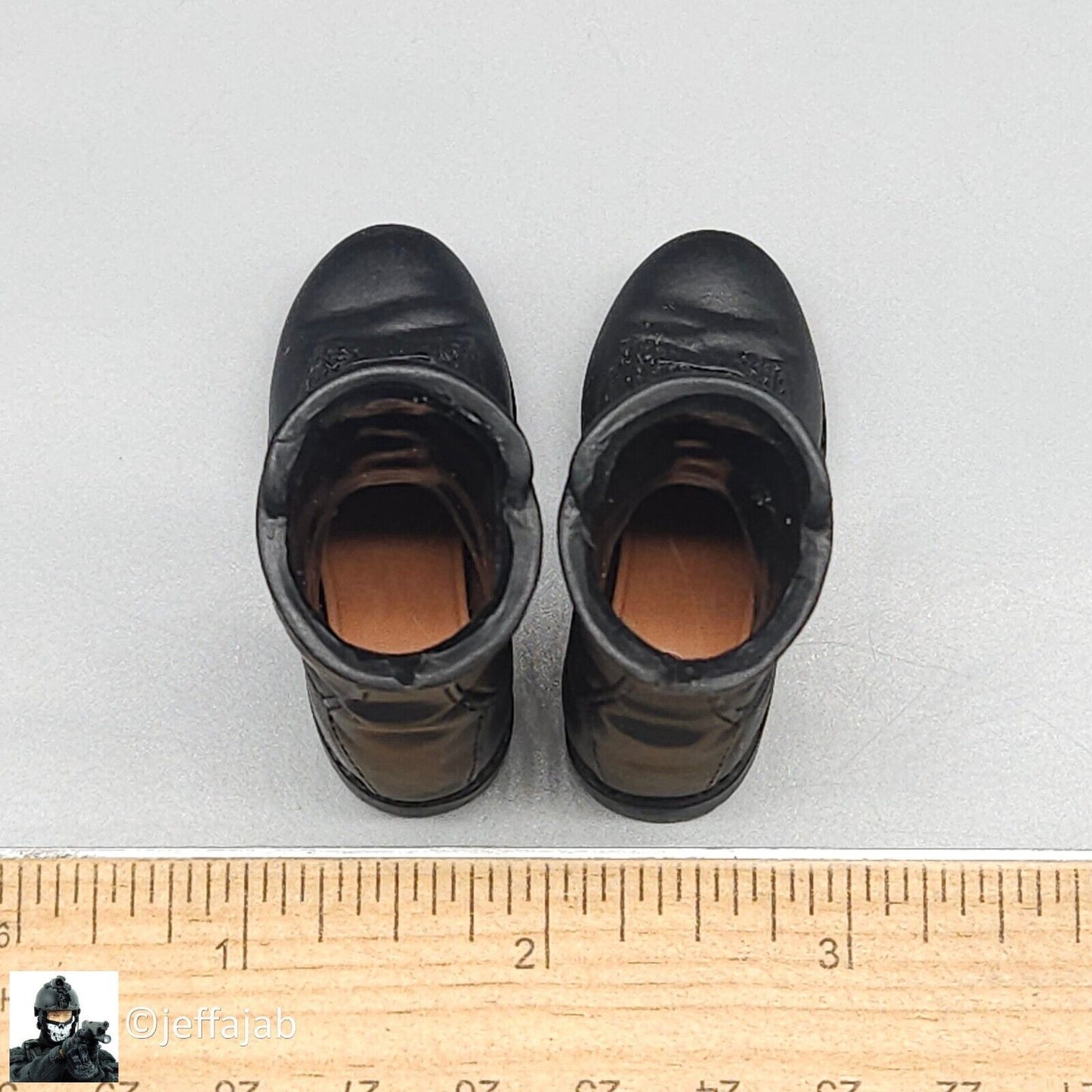 1:6 scale Dragon Navy SEAL Rick Black Combat Boots (Foot Type) for 12" Figures