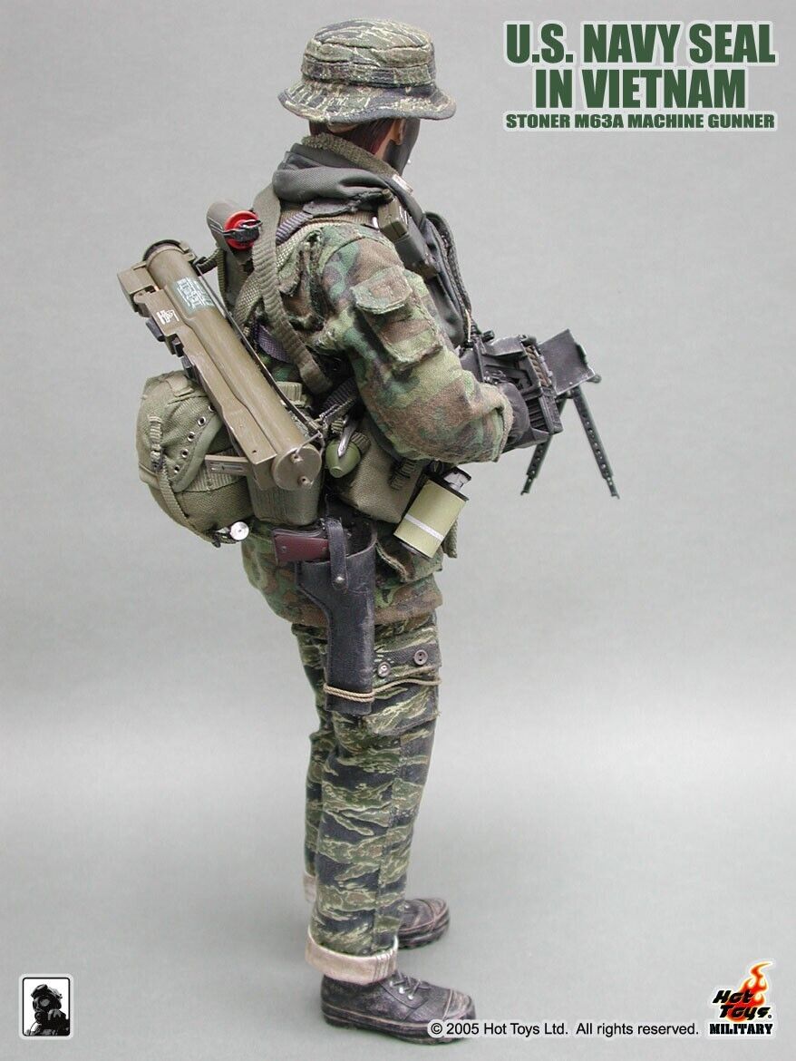 1:6 Scale Hot Toys US Navy SEAL in Vietnam Stoner M63A Machine Gunner 12" Figure