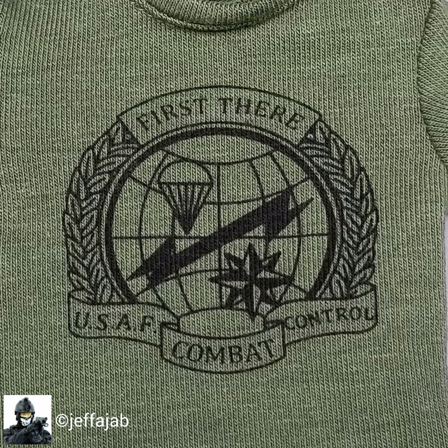 1:6 Easy & Simple Combat Control Team Mens Green CCT Logo T-Shirt for 12" Figure