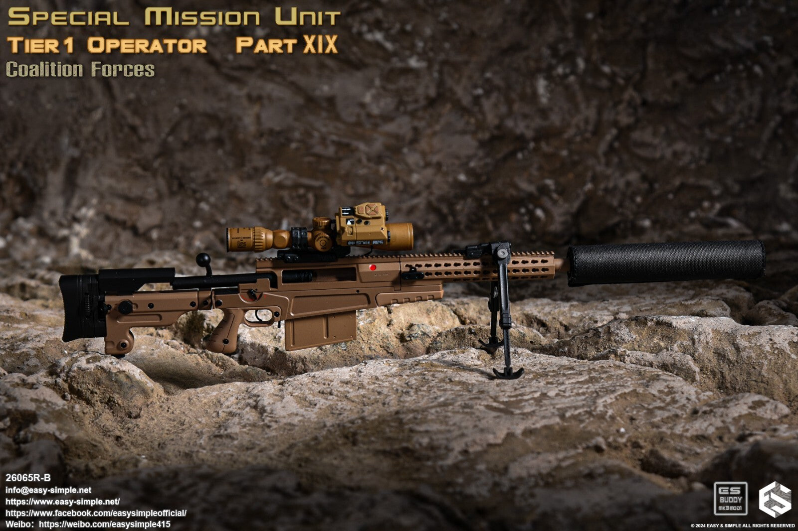 1:6 scale Easy & Simple Coalition Forces British SAS AX50 Sniper Rifle